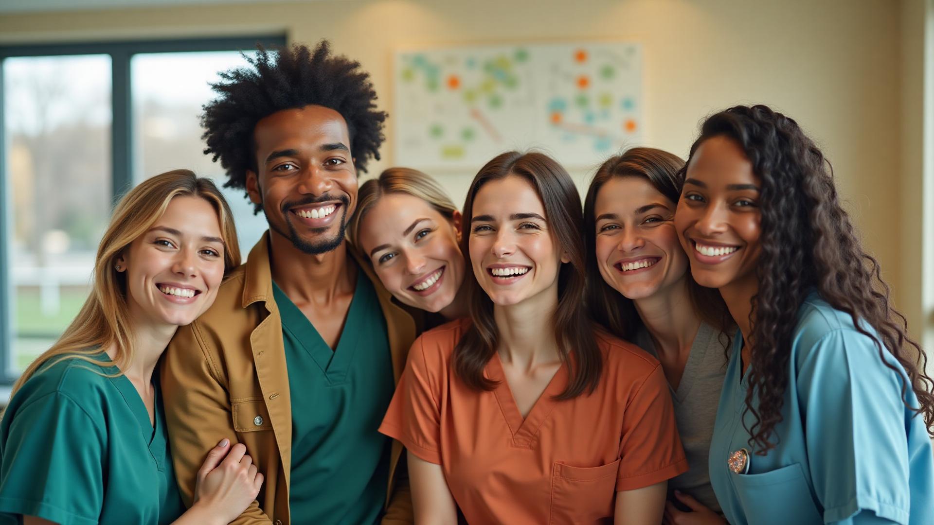 Happy patients receiving care